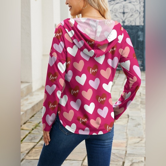 Cupid's Arrow Pink Heart Hoodie - Picture 2 of 4